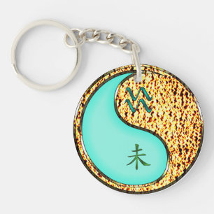 Aquarius & Fire Goat Key Ring