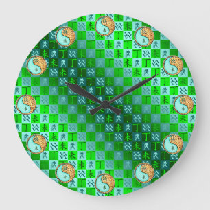 Aquarius & Fire Goat Large Clock