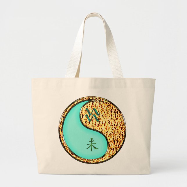 Aquarius & Fire Goat Large Tote Bag (Front)