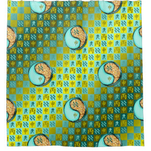 Aquarius & Fire Monkey Shower Curtain