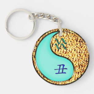 Aquarius & Fire Ox Key Ring