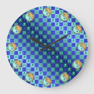 Aquarius & Fire Ox Large Clock