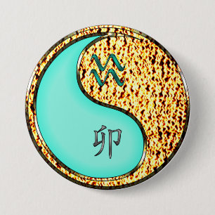 Aquarius & Fire Rabbit 7.5 Cm Round Badge