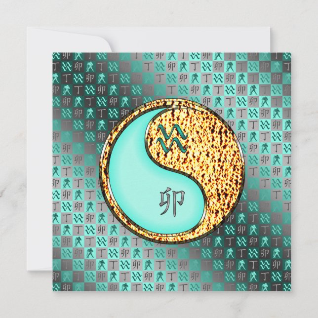 Aquarius & Fire Rabbit Card (Front)