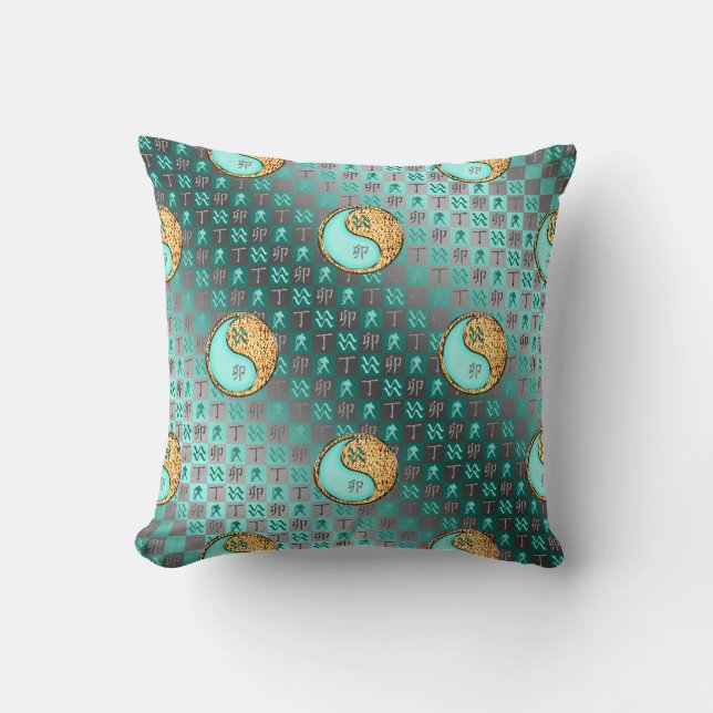 Aquarius & Fire Rabbit Cushion (Front)