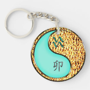 Aquarius & Fire Rabbit Key Ring