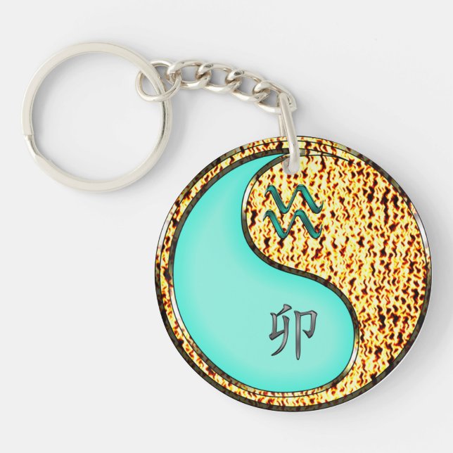 Aquarius & Fire Rabbit Key Ring (Front)