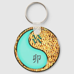 Aquarius & Fire Rabbit Key Ring