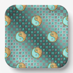 Aquarius & Fire Rabbit Paper Plate