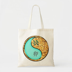 Aquarius & Fire Rabbit Tote Bag