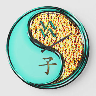 Aquarius & Fire Rat Large Clock