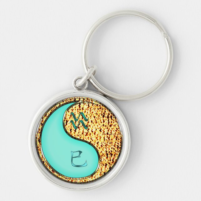 Aquarius & Fire Snake Key Ring (Front)