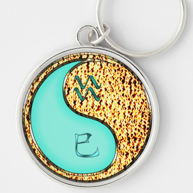 Aquarius & Fire Snake Key Ring (Front)