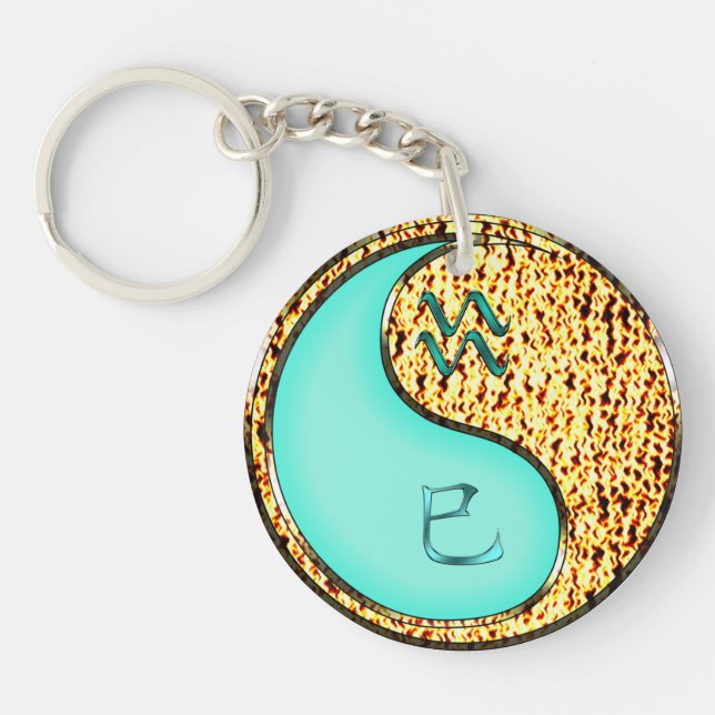 Aquarius & Fire Snake Key Ring (Front)