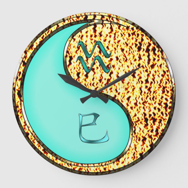 Aquarius & Fire Snake Large Clock (Front)
