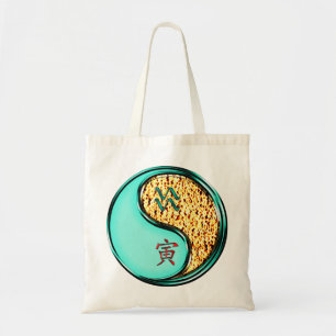Aquarius & Fire Tiger Tote Bag