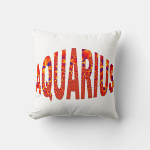 Aquarius - Firey Orange Yellow Blue Cushion