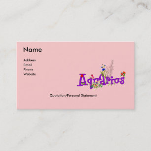 Aquarius Flowers Business Card