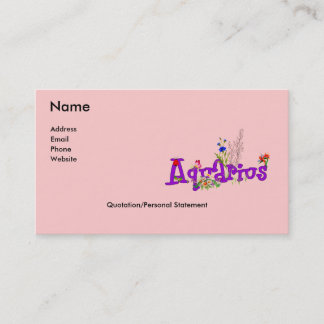 Aquarius Flowers Business Card