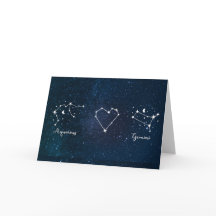 Aquarius + Gemini Valentine's Day Anniversary Card