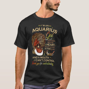 Aquarius Girl For Black Women Melanin Afro Queen T-Shirt