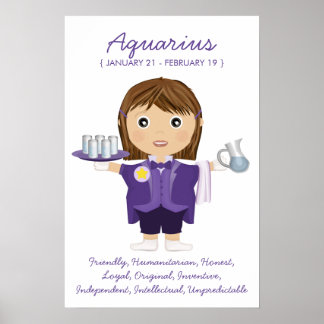 Aquarius - Girl Horoscope Poster