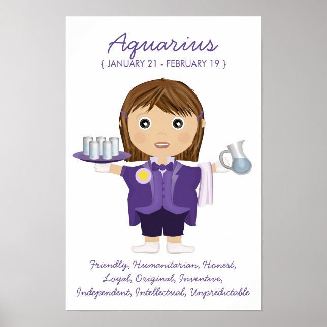Aquarius - Girl Horoscope Poster (Front)