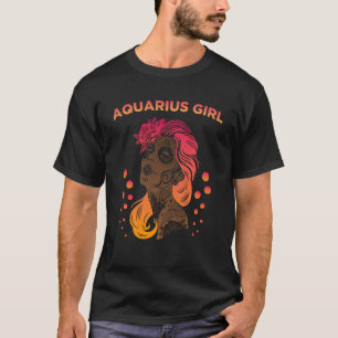 Aquarius Girl Tattoo January February Zodiac Birth T-Shirt