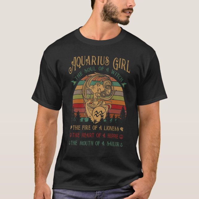 Aquarius Girl The Soul Of A Witch The Fire T-Shirt (Front)
