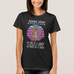 Aquarius Girl Witch Women Hippie Sailor Zen Zodiac T-Shirt
