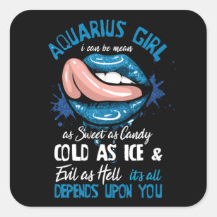 Aquarius Girl Zodiac Horoscope Square Sticker