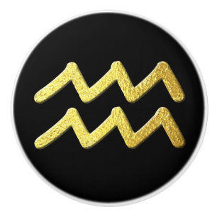 Aquarius Gold Ceramic Knob