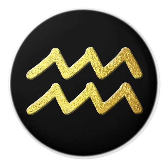 Aquarius Gold Ceramic Knob (Front)