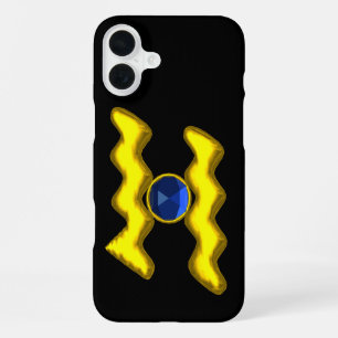 AQUARIUS /GOLD ZODIAC BIRTHDAY JEWEL iPhone 16 PLUS CASE