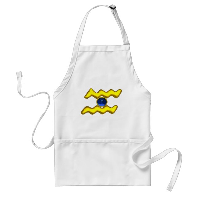 AQUARIUS /GOLD ZODIAC BIRTHDAY JEWEL STANDARD APRON (Front)