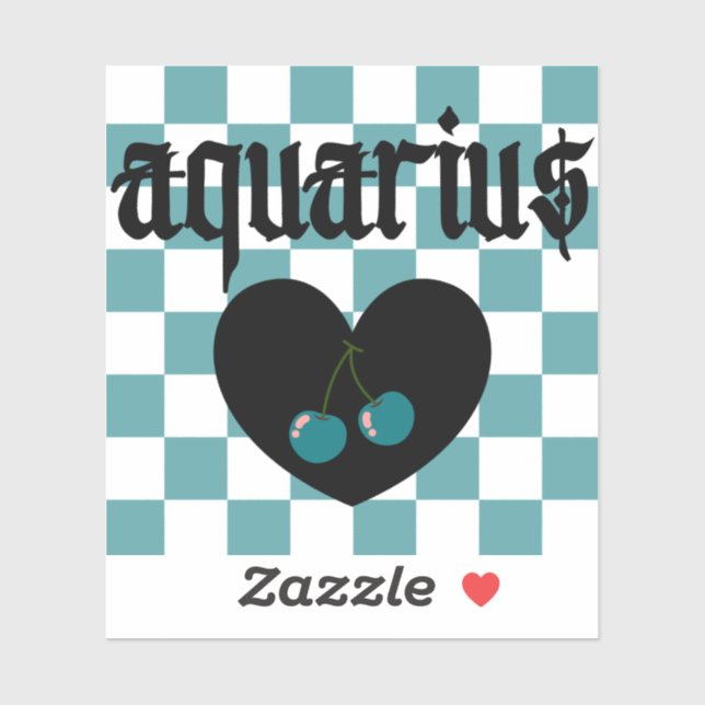 Aquarius Gothic Aesthetic Chequered Cherry Art (Sheet)