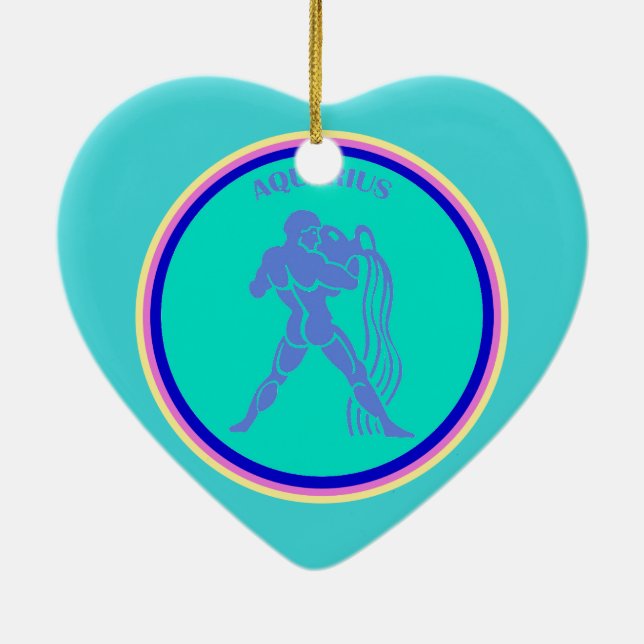 Aquarius Heart Ornament (Back)