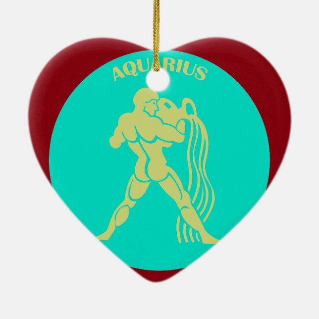 Aquarius Heart Ornament (Back)