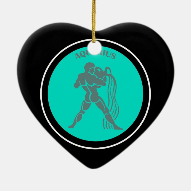 Aquarius Heart Ornament (Back)