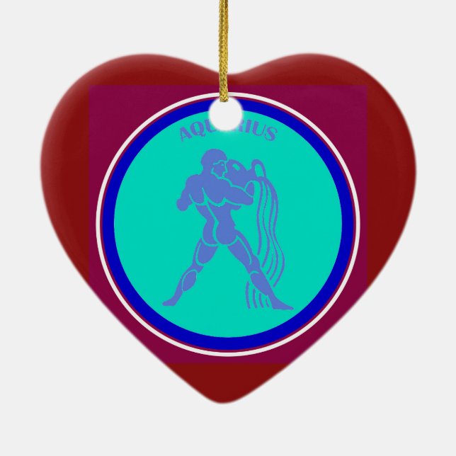 Aquarius Heart Ornament (Back)