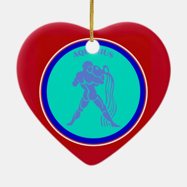 Aquarius Heart Ornament (Back)