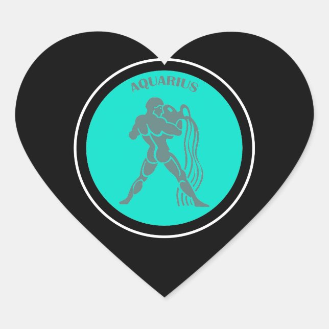 Aquarius Heart Sticker (Front)