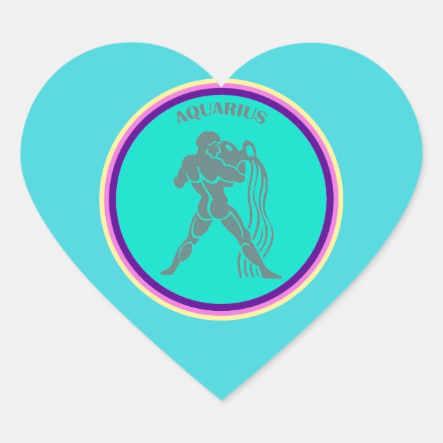 Aquarius Heart Sticker (Front)