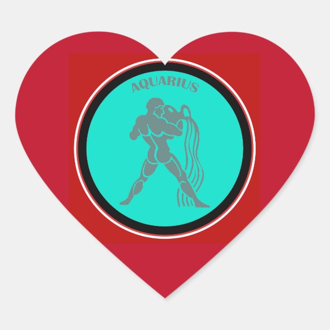 Aquarius Heart Sticker (Front)