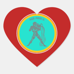 Aquarius Heart Sticker