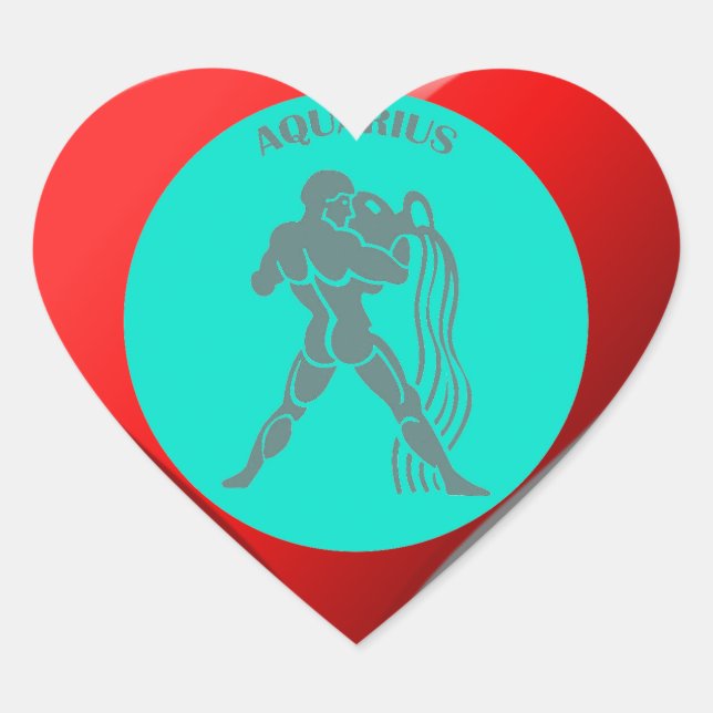 Aquarius Heart Sticker (Front)