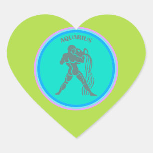 Aquarius Heart Sticker