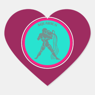 Aquarius Heart Sticker