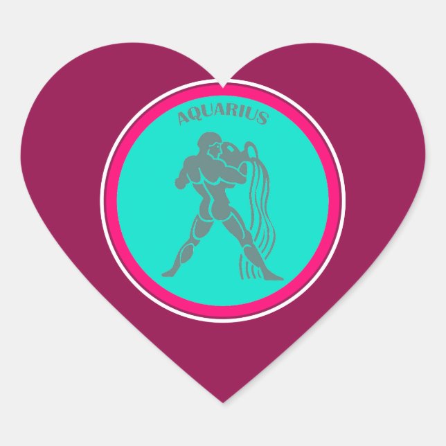 Aquarius Heart Sticker (Front)
