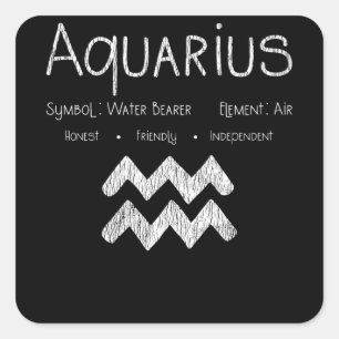 Aquarius Horoscope Astrology Star Sign Birthday Square Sticker